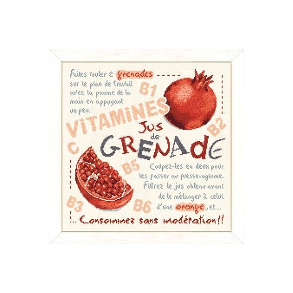 Fiche de broderie Lilipoints : Jus de grenade