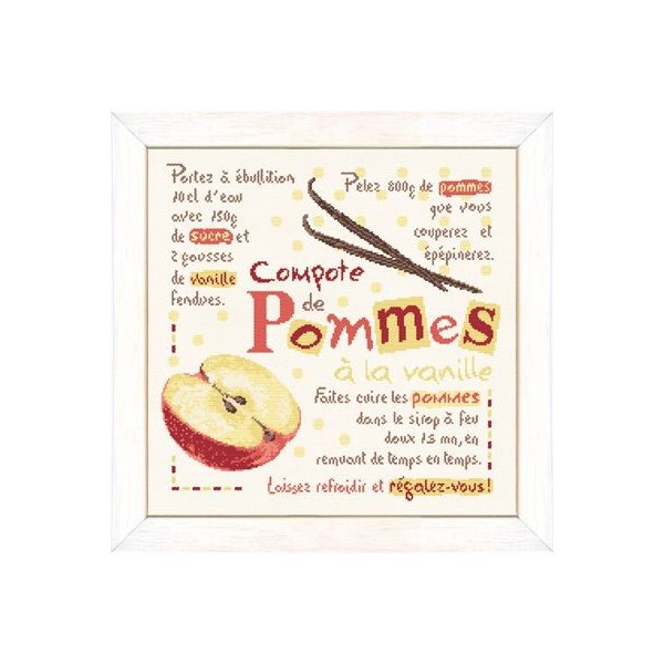 Fiche de broderie Lilipoints : Compote de pommes à la vanille