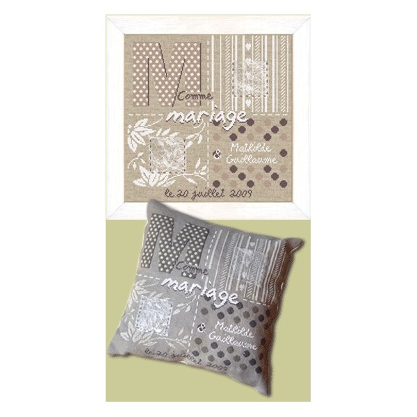 Fiche de broderie Lilipoints : M comme Mariage