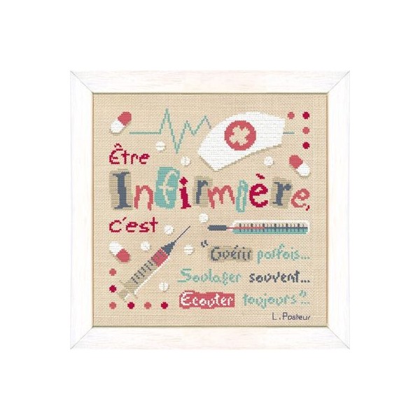 Fiche de broderie Lilipoints : Être infirmière c'est