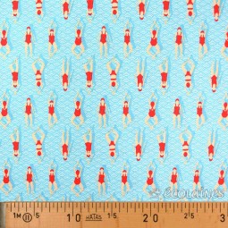 Tissu coton - Swimming pool