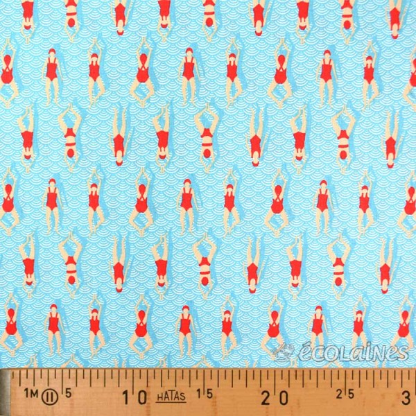 Tissu coton - Swimming pool