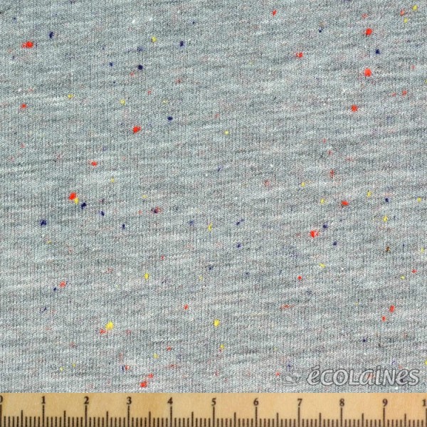 Tissu jersey sweat - Gris moucheté