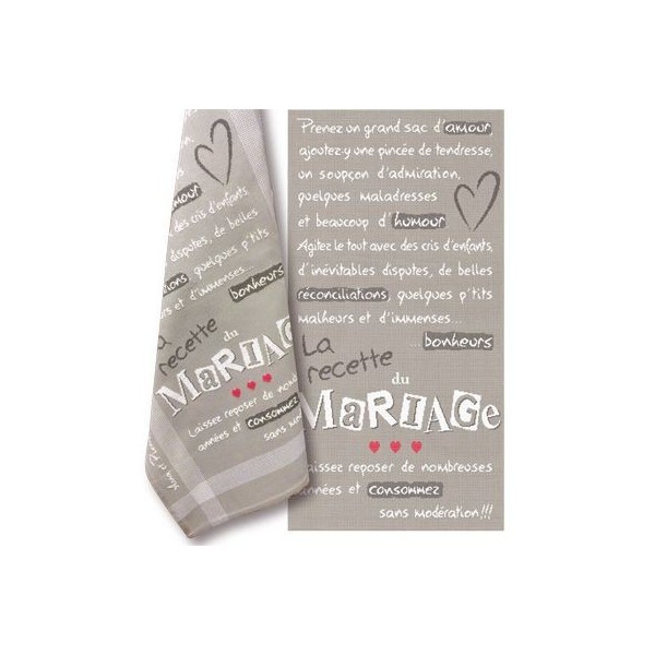 Fiche de broderie Lilipoints : Torchon La recette du mariage