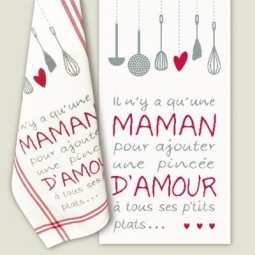 Fiche de broderie Lilipoints : Torchon Il n'y a qu'une maman