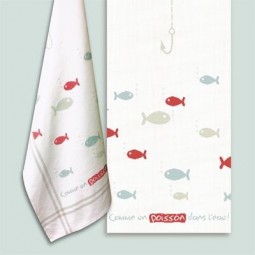 Fiche de broderie Lilipoints : Torchon Comme un poisson dans l'eau
