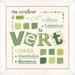 Fiche de broderie Lilipoints : Ma couleur à moi c'est le vert