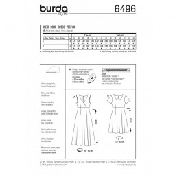 Patron Burda 6496 - Robe taille haute effet cache-cœur
