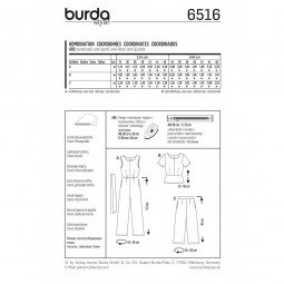 Patron Burda 6516 - Combinaison, haut, pantalon