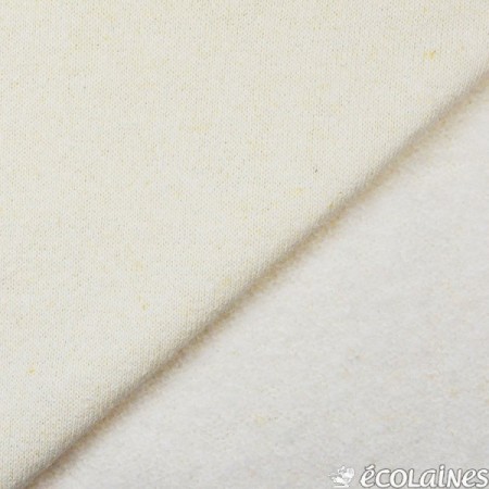 Tissu jersey molleton de coton BIO écru