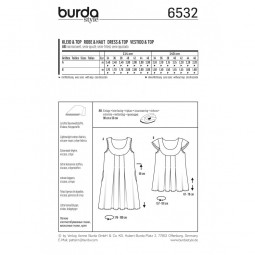 Patron Burda 6532 - Robe, top fluide