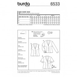 Patron Burda 6533 - Blouse col châle