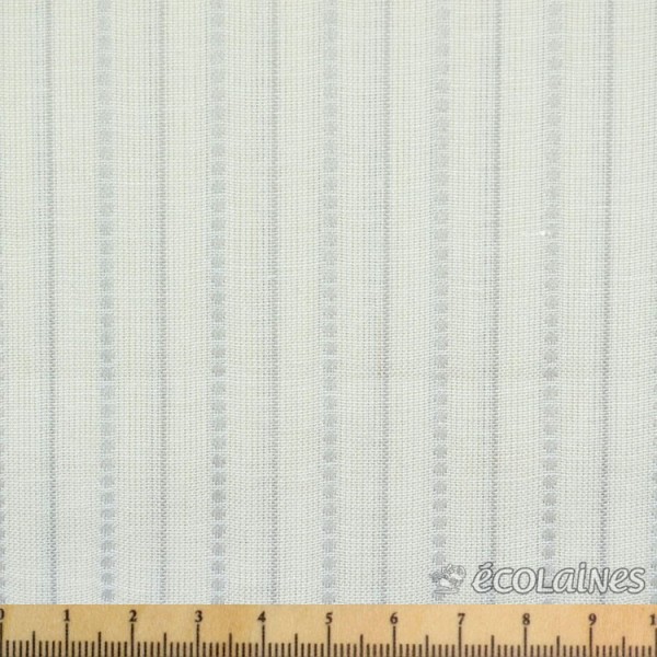 Tissu Jen Kingwell - Rayé pointillé écru gris clair