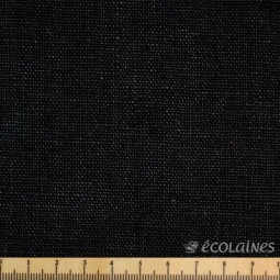 Tissu lin lavé - Noir