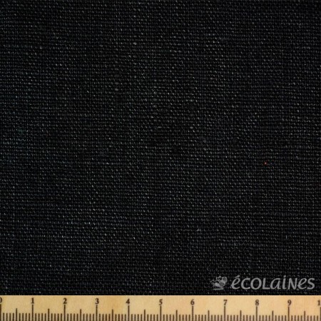 Tissu lin lavé - Noir