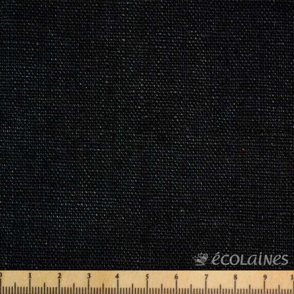 Tissu lin lavé - Noir