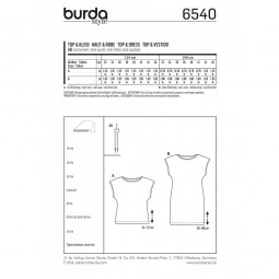 Patron Burda 6540 - Top et robe sans manche