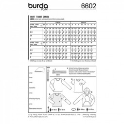 Patron Burda 6602 - Tee-shirt mixte