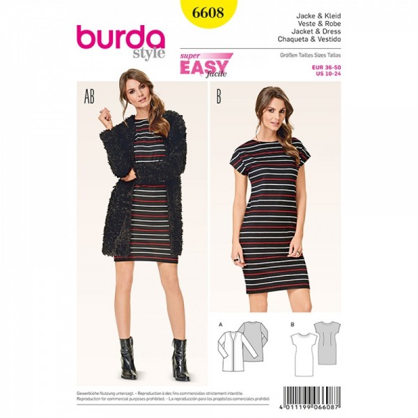 Patron Burda 6608 - Veste & Robe