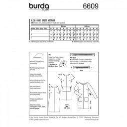 Patron Burda 6609 - Robe housse encolure plate 