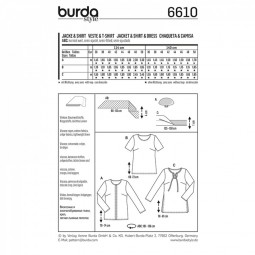 Patron Burda 6610 - Veste, tee-shirt, tunique joliment épurés
