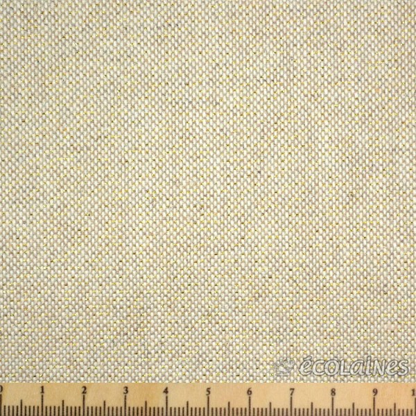 Tissu coton enduit - Naturel et lurex