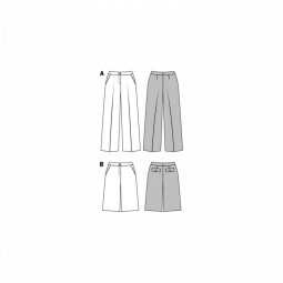 Patron Burda 6613  Pantalon - Jupe-culotte, jambes évasées