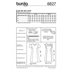Patron Burda 6627 - Robe légèrement évasée