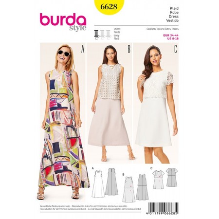 Patron Burda 6628 - Robe d'été