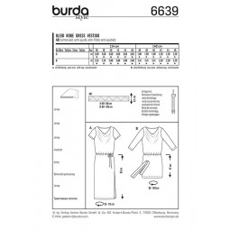 Patron Burda 6639 - Robe en jersey, col bénitier et coulisse à ruban
