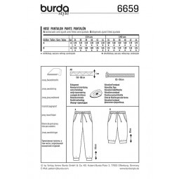 Patron Burda 6659 - Pantalon de jogging