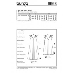 Patron Burda 6663 - Robe d'été à bretelles nouées sur les épaules