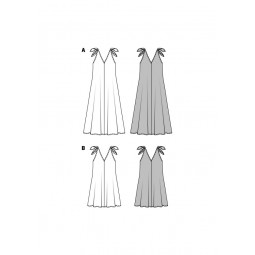 Patron Burda 6663 - Robe d'été à bretelles nouées sur les épaules