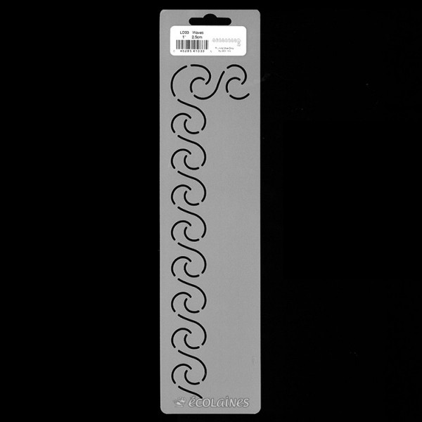 Stencil de patchwork - Small waves border (avec coin)