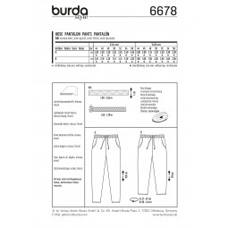 Patron Burda 6678 - Pantalon décontracté