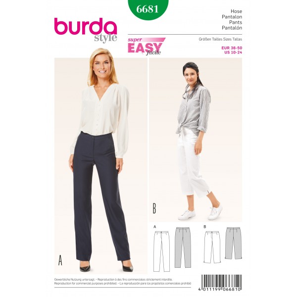 Patron Burda 6432 - Pantalon à petites fentes côtés