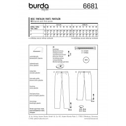 Patron Burda 6432 - Pantalon à petites fentes côtés
