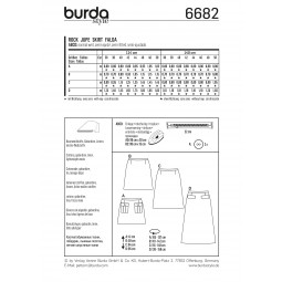 Patron Burda 6682 - Jupe évasée à poches