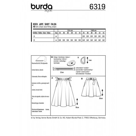 Patron De Couture Burda Easy #5690 - Jupe Cloche Pour Femme, Tailles 34 à 44, Débutant - 8
