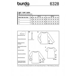 Patron Burda 6328 - Tee-shirt encolure bateau