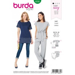 Patron Burda 6330 - Tee-shirt à épaules débordantes