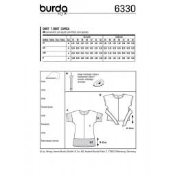 Patron Burda 6330 - Tee-shirt à épaules débordantes