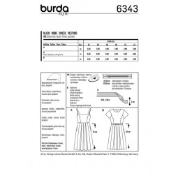 Patron Burda 6343 - Robe avec jupe plissée
