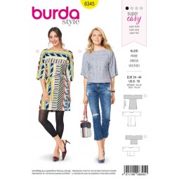 Patron Burda 6345 - Robe - Tee-shirt à manches amples