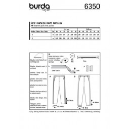 Patron Burda 6350 - Pantalon homme