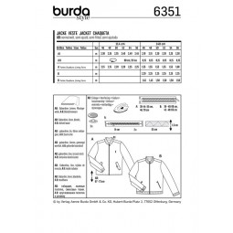 Patron Burda 6351 - Blouson - Veste homme