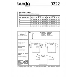 Patron Burda 9322 - T-shirt pour enfant