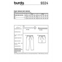 Patron Burda 9324 - Pantalon à coulisse élastique pour ado