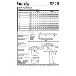 Patron Burda 9326 - Pyjama pour enfant