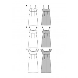 Patron Burda 6686 - Robe encolure Carmen